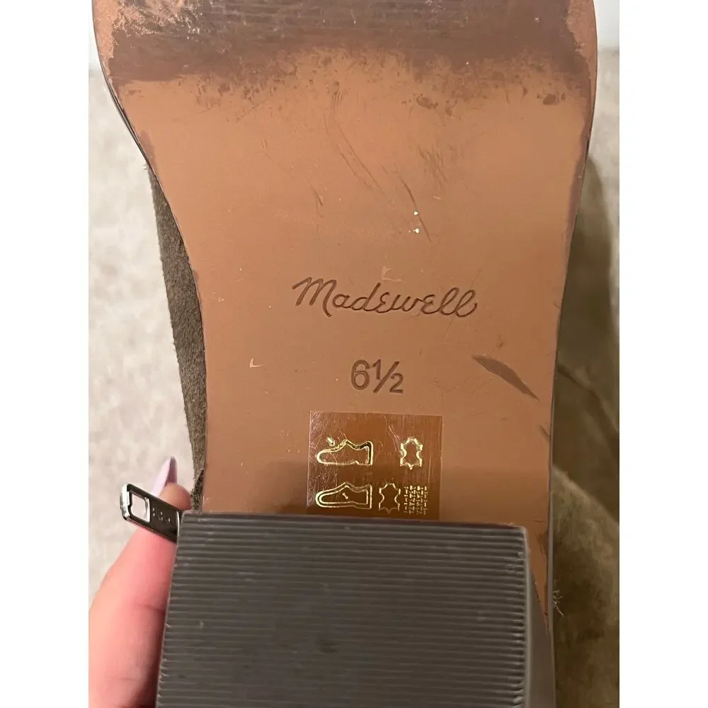 Madewell Olive Suede Ankle Boots